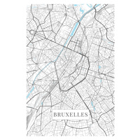 Mapa Bruxelles white, 26.7 × 40 cm