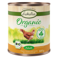 Lukullus Organic Adult kuřecí s mrkví (bez lepku) - 6 x 800 g