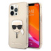 Karl Lagerfeld KLHCP13XKHTUGLGO hard silikonové pouzdro iPhone 13 Pro MAX 6.7" gold Glitter Karl