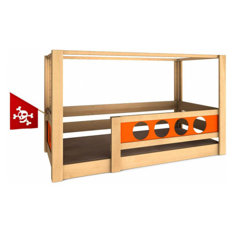 De Breuyn Dětská dřevěná postel DeBreyun Deluxe Pirate | oranžová