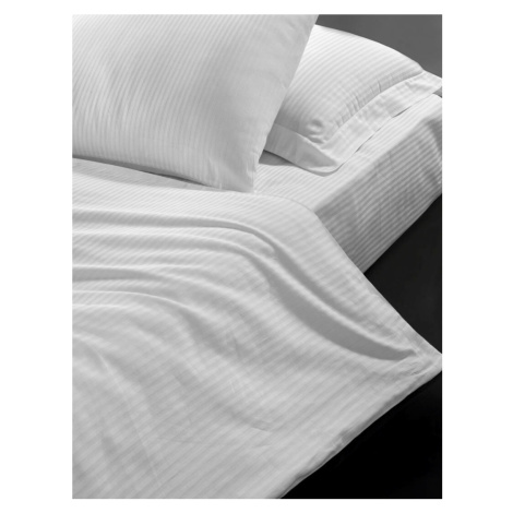 Brotex Hotelové povlečení 140x200, 70x90cm Atlas gradl  Bílý - česaný 145g/m2, proužek 4 mm Zapí