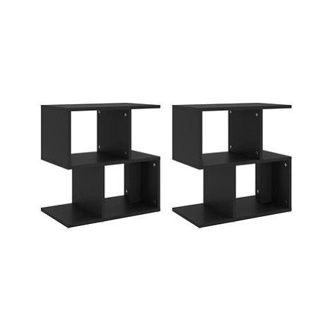 SHUMEE Noční stolky 2 ks černé 50 × 30 × 51,5 cm dřevotříska, 806367