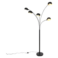 Designová stojací lampa, černá, 5 světel, šedesátá léta