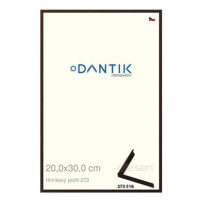 DANTIK rámeček 20 × 30, ALU profil 7273 Dýha wenge tmavý sklo čiré