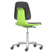 bimos Pracovní otočná židle LABSIT, pět noh s kolečky, sedák z PU pěny, zelená barva