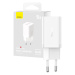 Nabíječka Wall Charger Baseus GaN5 40W, 2x USB C (White)