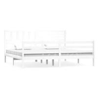Rám postele bílý masivní dřevo 180 × 200 cm Super King, 3101104