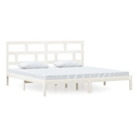 Rám postele bílý masivní borovice 200 × 200 cm, 3101239