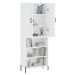 vidaXL Skříň highboard lesklá bílá 69,5 x 34 x 180 cm kompozitní dřevo