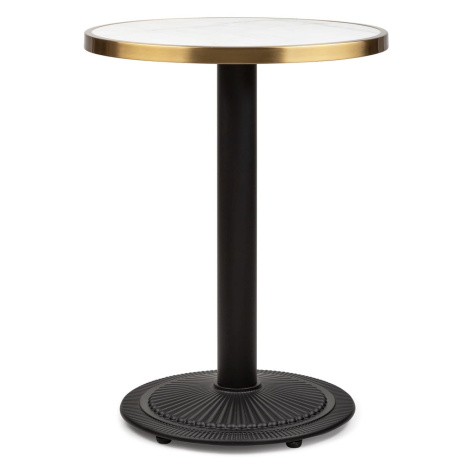 Blumfeldt Patras Jewel, mramorový stolek, secesní styl, Ø57,5cm, v:75cm, litinový stojan