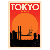 Ilustrace Typographic Tokyo City Poster Design, kursatunsal, 30x40 cm