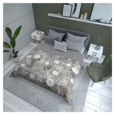 Detexpol Luxusní přehoz na postel 220x240 cm - Květy šedé
