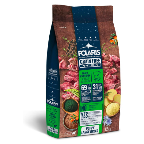 Polaris bezobilné granule s čerstvým masem Junior Large Breed s jehněčím a lososem 12 kg Polaris Pet