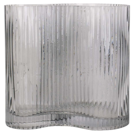 Šedá skleněná váza PT LIVING Wave, výška 18 cm
