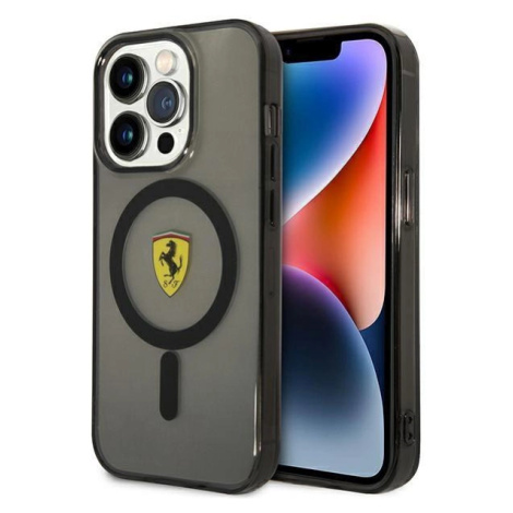 Průsvitné pouzdro Ferrari MagSafe pro iPhone 14 Pro - černé G3FERRARI