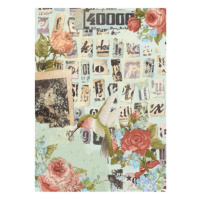 Rýžový papír - Koláž s kolibříkem