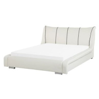 BELIANI postel NANTES 140 × 200 cm, kožená, bílá
