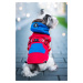 Vsepropejska Ronald zimní bunda pro psa s postrojem Barva: Červená, Délka zad (cm): 25, Obvod hr