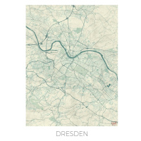 Mapa Dresden, Hubert Roguski, 30 × 40 cm