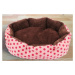Kulatý pelíšek pro psa s puntíky - růžový