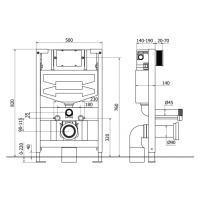 MEXEN/S WC předstěnová instalační sada Fenix XS-F s mísou WC Rico, černá mat 6803372XX85