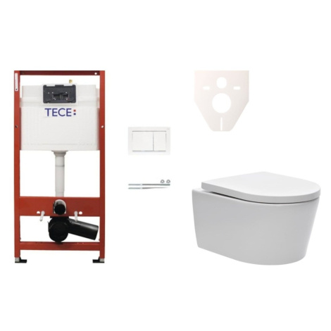Cenově zvýhodněný závěsný WC set TECE do lehkých stěn / předstěnová montáž+ WC SAT Brevis SIKOTS
