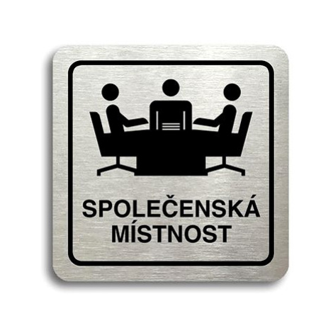 Accept Piktogram "společenská místnost" (80 × 80 mm) (stříbrná tabulka - černý tisk)