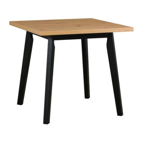 Čtvercový jídelní stůl Norveg 80x80 cm, dub artisan/černý Asko