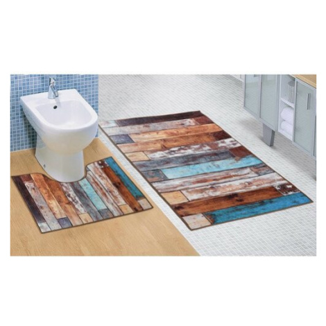 Bellatex Sada koupelnových predložek Dřevěná podlaha 3D