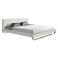 Estila Luxusní manželská postel Forma Moderna z eko-kůže moderní bílá 222cm