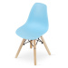 Set tří jídelních židlí ZUBI modré (hnědé nohy) 3ks