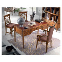 Estila Luxusní rustikální pracovní stůl Lasil z masivního dřeva v hnědé barvě a pěti zásuvkami 1