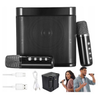 Bluetooth Karaoke Stroj S 2 Mikrofon Dobíjecí Přenosný Bezdrátový
