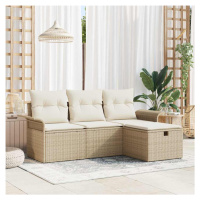vidaXL Sada zahradních pohovek s polštářem 4 pcs béžová a krémová