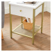 VASAGLE Noční stolek 1 zásuvka 40x40x55cm bílý zlatý