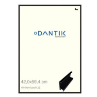 DANTIK rámeček 42 × 59,4, ALU profil 7022 Černý matný plexi čiré