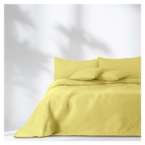 Žlutý přehoz na postel AmeliaHome Meadore, 170 x 210 cm