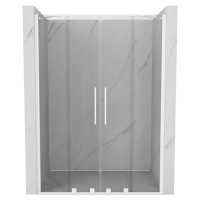 MEXEN/S Velar Duo posuvné sprchové dveře 150, transparent, białe 871-150-000-02-20