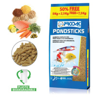 Krmivo pro středně velké a velké okrasné ryby Prodac Pondsticks 5kg + 50% free