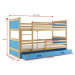 Expedo Patrová postel FIONA 2 COLOR + úložný prostor + matrace + rošt ZDARMA, 90x200 cm, grafit,
