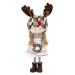 H&L Vánoční dekorace, stojící dívka s čepicí Sob a s věncem, v 38 cm, hnědá, béžová