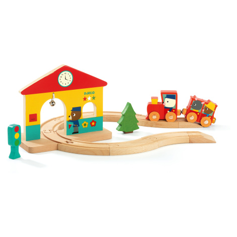 Djeco Dřevěný set Železnice