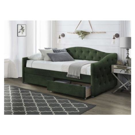 Čalouněná postel ALOHA 90, zelená FOR LIVING
