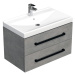 Koupelnová skříňka s černou úchytkou a umyvadlem SAT Cube Way 80x47,5x46 cm beton mat CUBE46C802