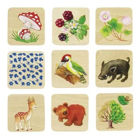 Goki Dřevěné pexeso - les, 32 díly