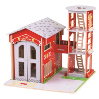 Bigjigs Toys Dřevěná hasičská stanice