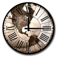 Hanah Home Nástěnné hodiny Kontinent 50 cm vícebarevné
