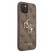 Guess PU 4G Metal Logo Case iPhone 13 hnědý