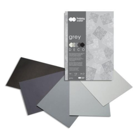 Blok s barevnými papíry A4 Deco 170 g - šedé odstíny
