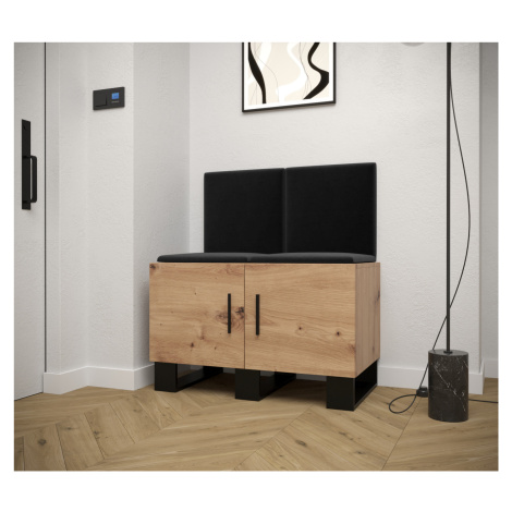 Předsíňová sestava RUMIE 19 - dub artisan, černé panely